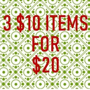 3 $10 items for $20